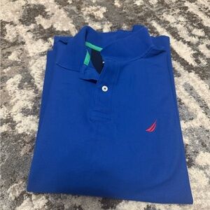 Nautica Men's Polo Shirt in Blue with Red Logo